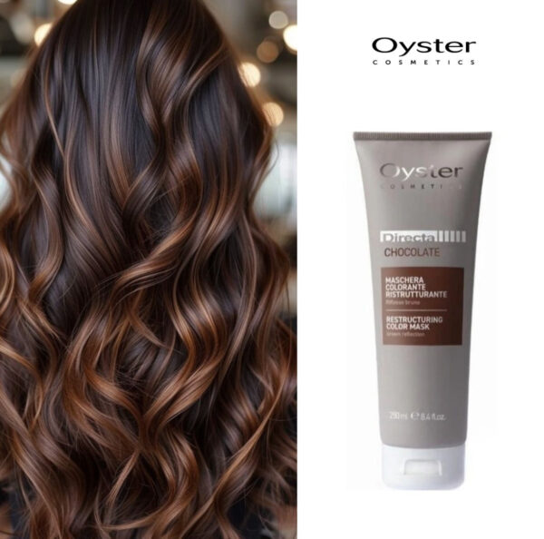 Oyster Directa Scarlet Restructuring Dye Mask - CHOCOLATE - 250 ml قناع صبغة أويستر دايركتا سكارليت لإعادة هيكلة الشعر - توحيد اللون