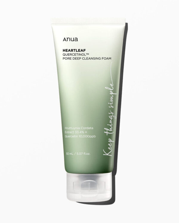 Anua HEARTLEAF QUERCETINOL PORE DEEP CLEANSING FOAM رغوة هارت ليف كيرسيتينول للتنظيف العميق للمسام