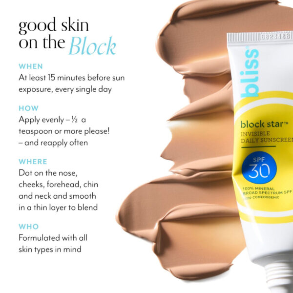 BLISS Block Star Daily Mineral SPF 30 BUY ONE GET ONE 1+1بلز بلوك ستار ديلي مينيرال SPF 30 بعرض خاص 1+1 مجاناً