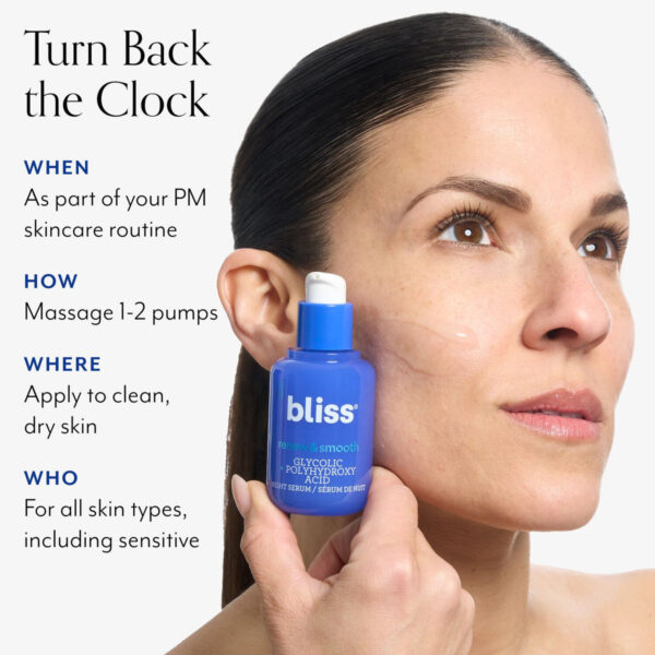 BLISS Renew & Smooth Night Glycolic Acid Serum 30ml كلير مصل حمض الجليكوليك الليلي المجدد والمنعم