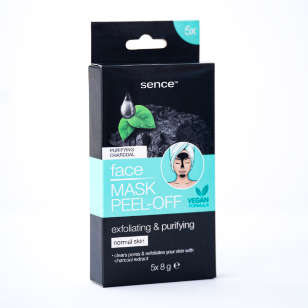 Sence Face Mask Peel Off 5 x 8 g Purifying Charcoal قناع الوجه سينس للتقشير بالفحم المنقي