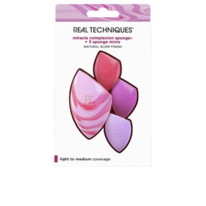 Real Techniques Berry Pop Miracle Complexion Sponge & Mini Sponges Set مجموعة إسفنجة البشرة ميراكل من ريل تكنيكس بيري بوب وإسفنجات صغيرة