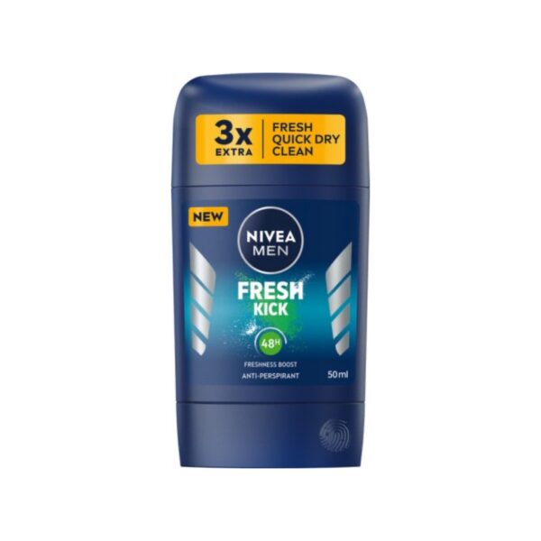 Nivea - Men - Fresh Kick 48H Anti-Perspirant - Antiperspirant stick for men - 50 ml نيفيا - للرجال - مضاد التعرق فريش كيك 48 ساعة