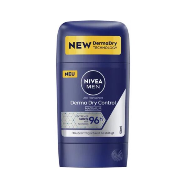 NIVEA MEN Derma Dry Control Anti-Perspirant Deodorant Stick , 50 ml مزيل العرق ديرما دراي كونترول المضاد للتعرق من نيفيا للرجال