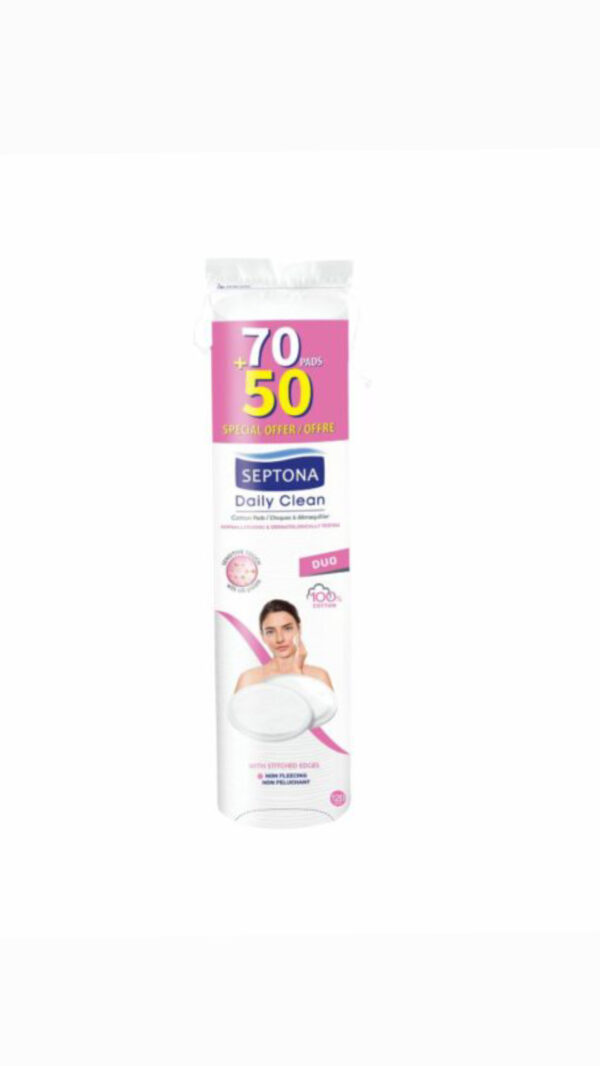 SEPTONA Daily Clean Duo Round cotton pads 120pcs شرائح قطن للبشرة