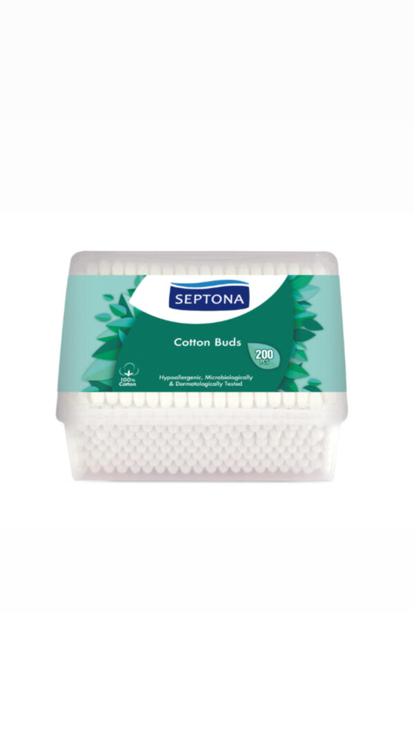 SEPTONA 200 cotton buds in plastic box أعواد قطنية لتنظيف الأذن