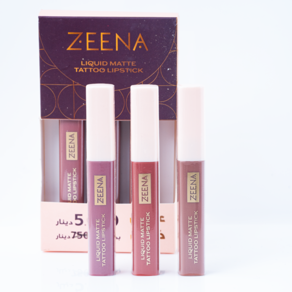 ZEENA LIQUID MATTE TATTOO LIPSTICK x3 زينة سيت احمر شفاه بعرض خاص