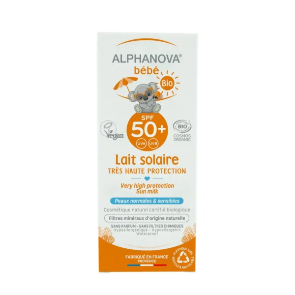 ALPHANOVA ORGANIC BABY SUN MILK, PROTECTION SPF 50+ واقي من أشعة الشمس للأطفال