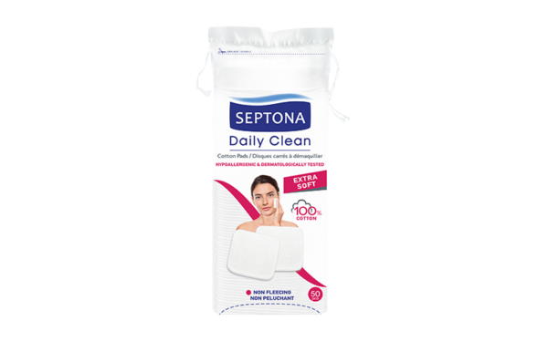 SEPTONA Daily Clean Square cotton pads 50pcs شرائح قطن للبشرة