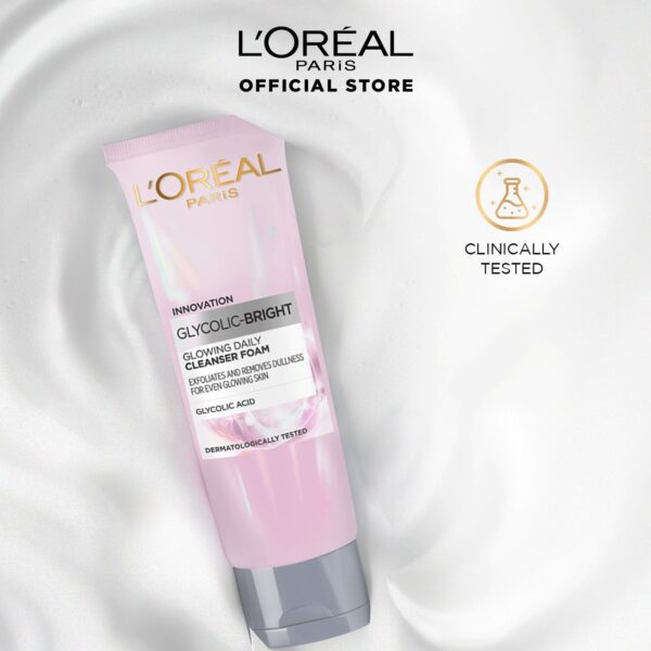 L'Oreal Glycolic Bright GLOWING DAILY CLEANSER FOAM لوريال باريس الجليكوليك مشرق رغوة منظفة يومية متوهجة