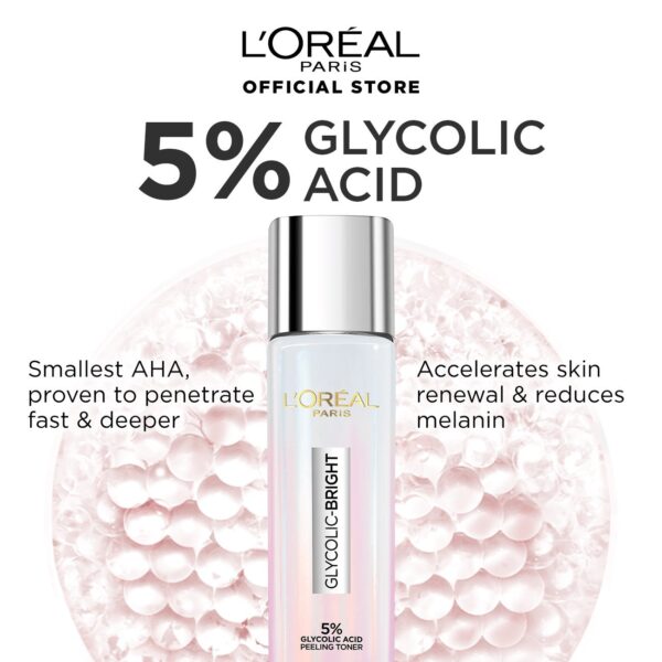 L'Oreal Glycolic Bright 5% GLYCOLIC ACID PEELING TONER لوريال الجليكوليك مشرق تونر مقشر بحمض الجليكوليك بنسبة 5%