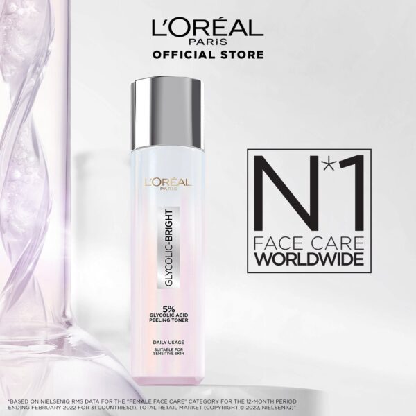 L'Oreal Glycolic Bright 5% GLYCOLIC ACID PEELING TONER   لوريال الجليكوليك مشرق تونر مقشر بحمض الجليكوليك بنسبة 5% - Image 6