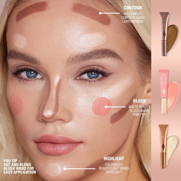 CHARLOTTE TILBURY MATTE BEAUTY BLUSH WAND PILLOW TALK PINK شارلوت تيلبوري عصا أحمر الخدود التجميلية غير اللامعة