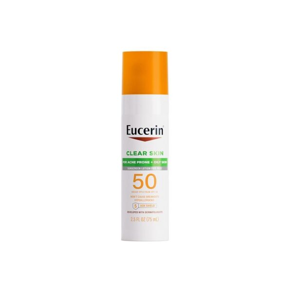 Eucerin Clear Skin Lightweight Sunscreen Lotion SPF50, for Acne Prone + Oily Skin 75 ml يوسرين واقي من اشعة للشمس للبشرة الدهنية المعرضة للحبوب