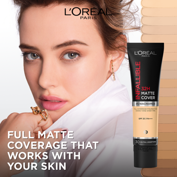 L’ORÉAL PARIS INFALLIBLE 32H Matte Cover Foundation لوريال باريس انفيلبل مات كوفر فونديشن