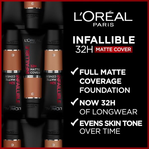 L’ORÉAL PARIS INFALLIBLE 32H Matte Cover Foundation لوريال باريس انفيلبل مات كوفر فونديشن