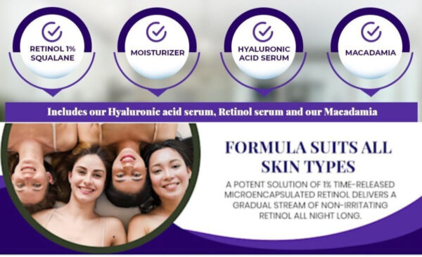 ALMOES RETINOL,SQUALANE,MOISTURIZER,MACADAMIA Serum سيروم ريتينول السكوالان، مرطب المكاديميا