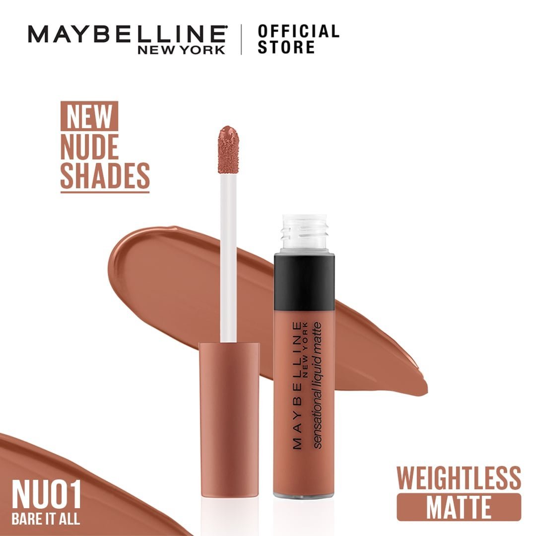 Maybelline SENSATIONAL LIQUID MATTE NUDE LIPSTICK مايبيلين أحمر الشفاه السائل غير اللامع المثير