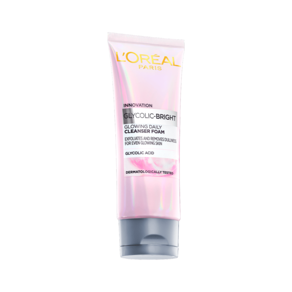 L'Oreal Glycolic Bright GLOWING DAILY CLEANSER FOAM لوريال باريس الجليكوليك مشرق رغوة منظفة يومية متوهجة