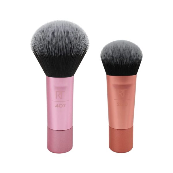 Real Techniques Mini Foundation Brush and Blush Duo ريل تكنيك فرشاة كريم الأساس الصغيرة وأحمر الخدود الثنائي