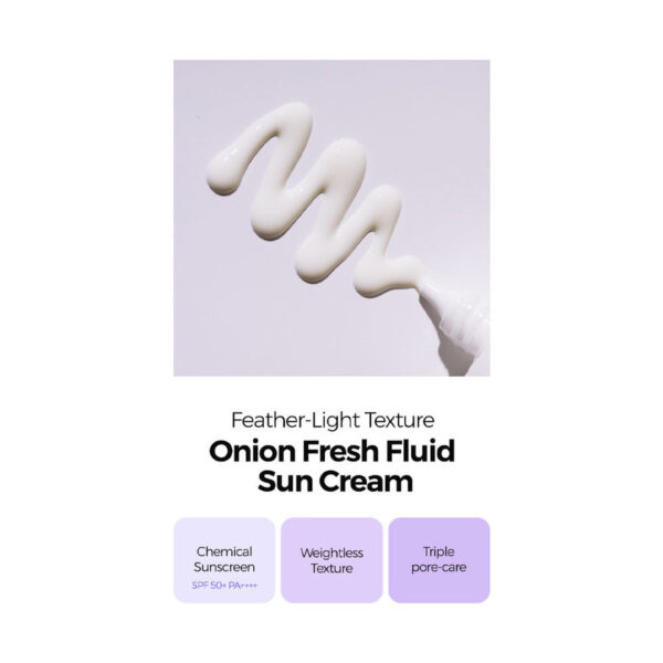 Isntree - Onion Fresh Fluid Sun Cream 50ml إيسنتري - كريم الشمس السائل المنعش بالبصل