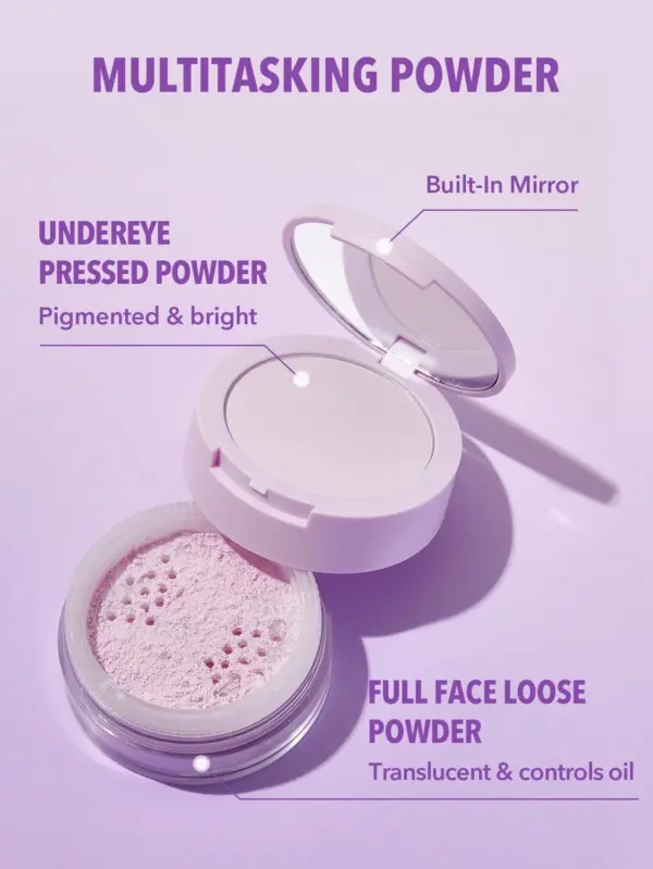 SHEGLAM Insta-Ready Face & Under Eye Setting Powder Duo-Taro شيكلام لوس باودر اثنان في واحد