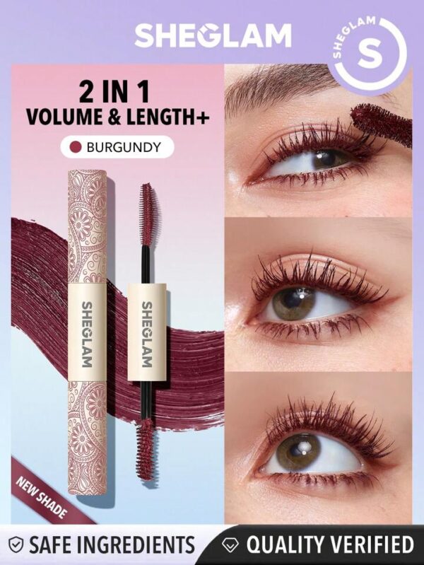 SHEGLAM All-In-One Volume & Length Mascara-Waterproof Brugundy شيكلام ماسكارا باللون البرغندي