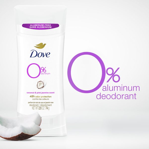 Dove 0% Aluminum Women's Coconut and Pink Jasmine Deodorant Stick 74g دوف مزيل تعرق للنساء