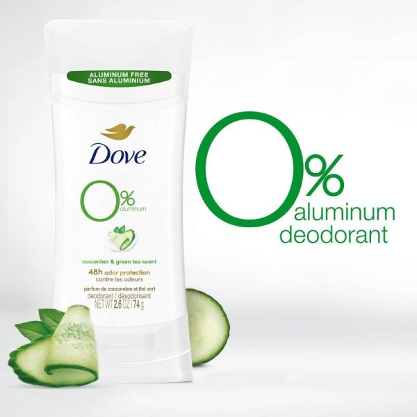 Dove Beauty 0% Aluminum Cucumber & Green Tea Deodorant Stick 74g دوف مزيل تعرق للنساء