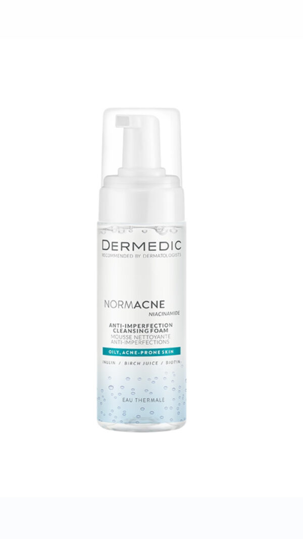 DERMEDIC NORMACNE ANTI - IMPERFECTION GENTLE CLEANSING FOAM 170 ML ديرمدك غسول فوم للبشرة الدهنية المعرضة للحبوب.