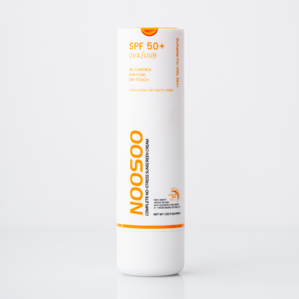 NOOSOO Complete No-Stress Sunscreen Cream Dry Matte Finish For Oily Sensitive Skin 45ml واقي شمس للبشرة الدهنية والحساسة