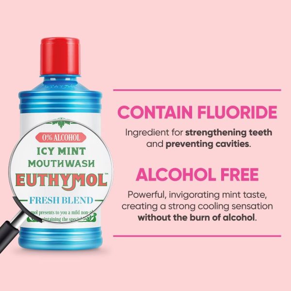 Euthymol Mouthwash ICY Mint 500ml غسول فم بالنعناع البارد