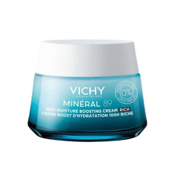 VICHY MINERAL 89 100H HYDRATION BOOST CREAM RICH FRAGRANCE FREE 50ml كريم مينيرال 89 لتعزيز الترطيب لمدة 100 ساعة