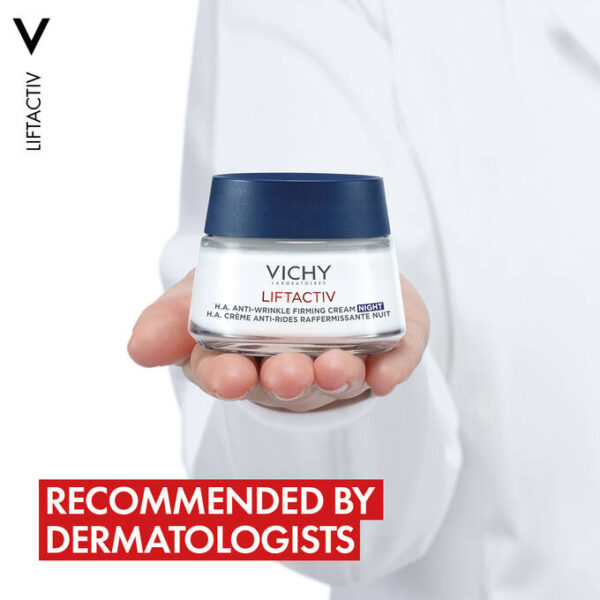 VICHY Liftactiv Hyaluronic Acid Anti-Wrinkle Firming Night Cream  50ml كريم ليلي لشد البشرة بحمض الهيالورونيك ليفتاكتيف المضاد للتجاعيد - Image 3