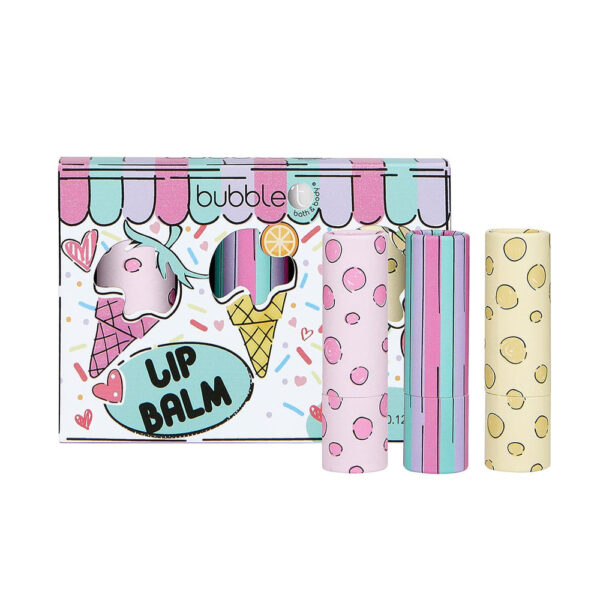 BUBBLE T COSMETICS Lip Balm Gift Set - Cartoon Edition (3 x 3.5g) مجموعة العناية بالشفاه