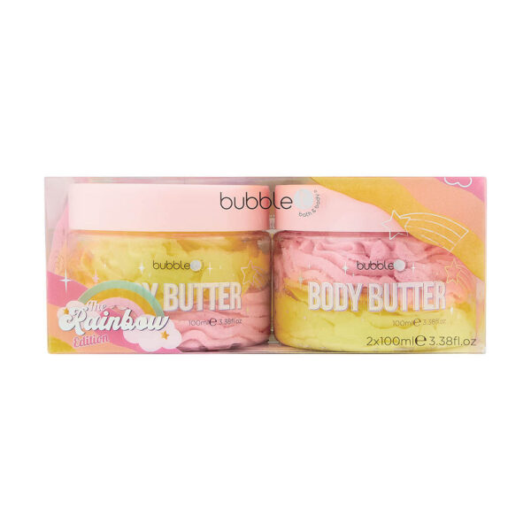 BUBBLE T COSMETICS Rainbow Tea Body Butter Gift Set (2 x 100g) مجموعة زبدة الترطيب للجسم