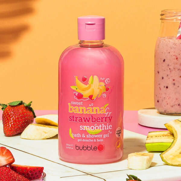 BUBBLE T COSMETICS Banana & Strawberry Smoothie Body Wash (500ml) جل أستحمام للجسم