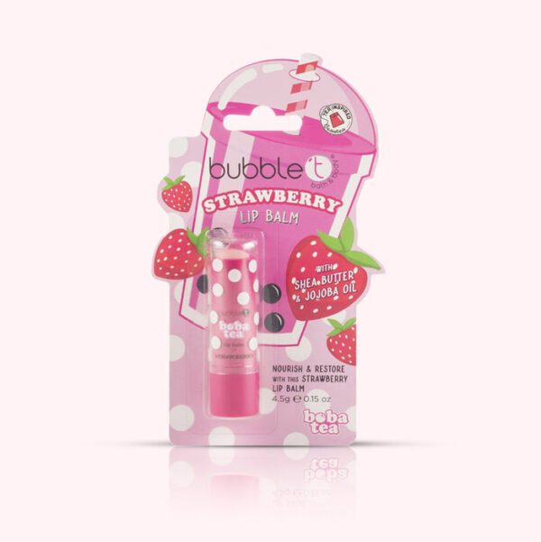 BUBBLE T COSMETICS Boba Tea Strawberry Lip Balm مرطب الفراولة للشفاه