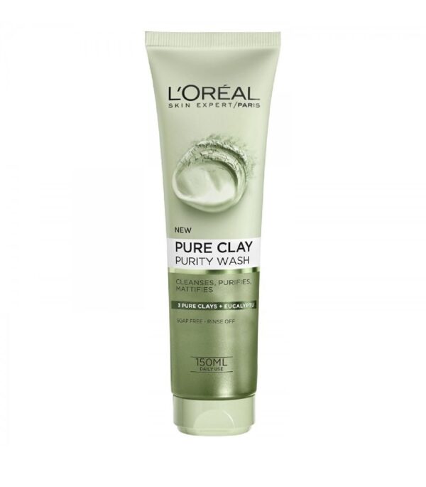 Loreal Pure Clay Eucalyptus Purifies Gel Wash 150ml لوريال باريس للعناية بالبشرة منظف الوجه بالطين النقي