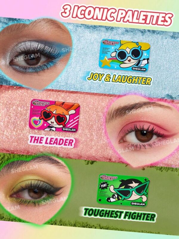 The Powerpuff Girls X SHEGLAM The Professor'S Girls Palette THE LEADER شيغلام x فتيات القوة باليت ظلال عيون القائدة