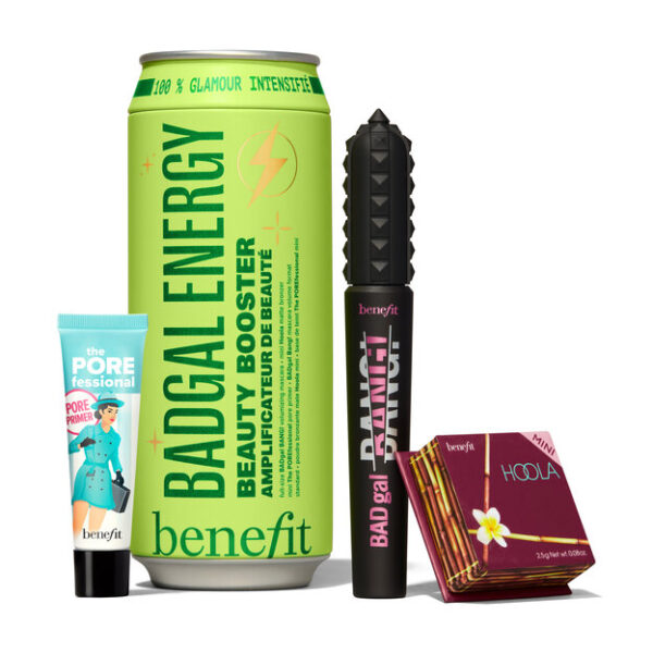 BENEFIT BADgal Energy 3 Piece Set Including A Full-Size Volumizing Mascara And Mini Pore Primer & Bronzer Kit 3 Piece Set بينفت سيت روز بأصدار محدود