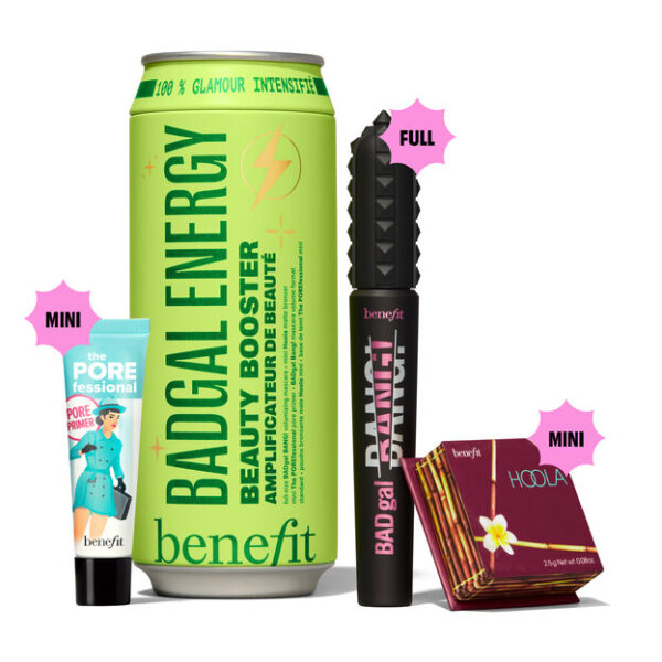 BENEFIT BADgal Energy 3 Piece Set Including A Full-Size Volumizing Mascara And Mini Pore Primer & Bronzer Kit 3 Piece Set بينفت سيت روز بأصدار محدود