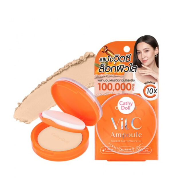 CATHY DOLL VIT C AMPOULE POWDER PACT SPF50 PA+++ كاثي دول باودر