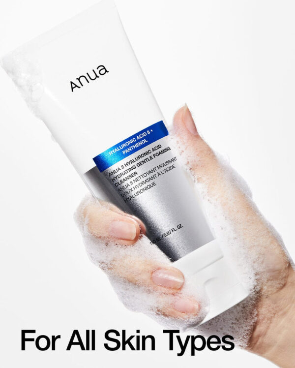 Anua - 8 Hyaluronic Acid Hydrating Gentle Foaming Cleanser 150ml أنوا - 8 منظف رغوي لطيف ومرطب بحمض الهيالورونيك