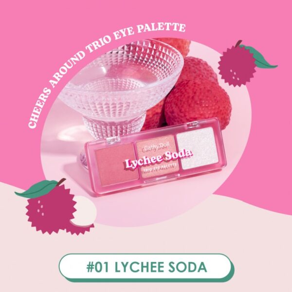 CATHY DOLL CHEERS AROUND TRIO EYE PALETTE LYCHEE SODA كاثي دول باليت ايشدو