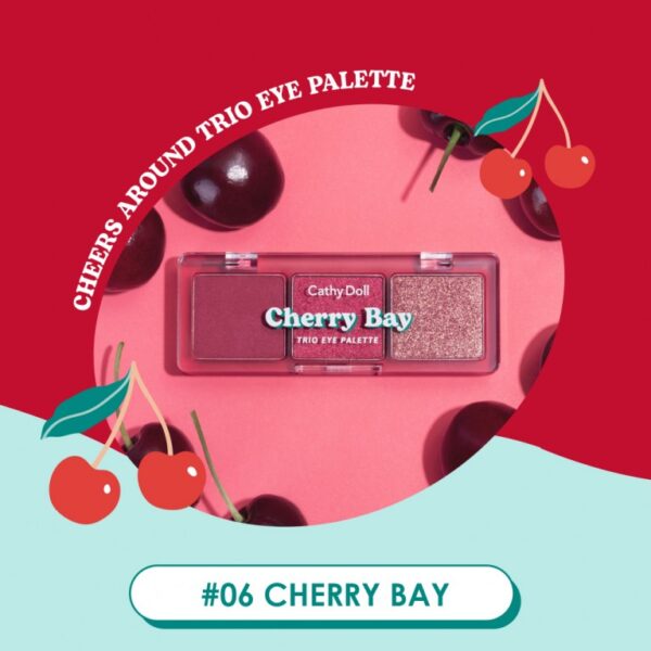 CATHY DOLL CHEERS AROUND TRIO EYE PALETTE CHERRY BAY كاثي دول باليت ايشدو