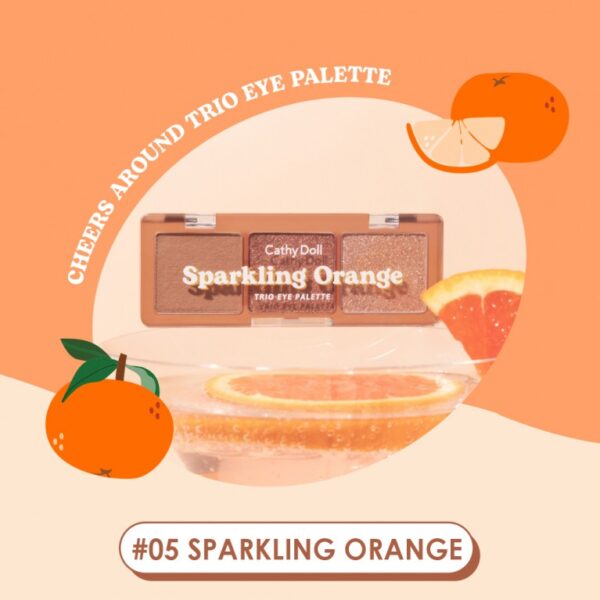 CATHY DOLL CHEERS AROUND TRIO EYE PALETTE SPARKLING ORANGE كاثي دول باليت ايشدو