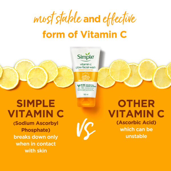 SIMPLE Vitamin C Glow Facial Wash 150ml غسول الوجه المتوهج بفيتامين سي