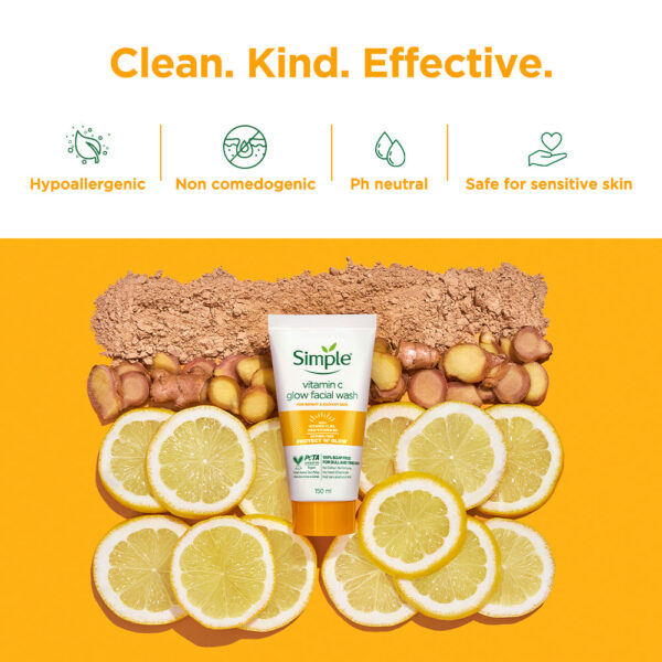 SIMPLE Vitamin C Glow Facial Wash 150ml غسول الوجه المتوهج بفيتامين سي