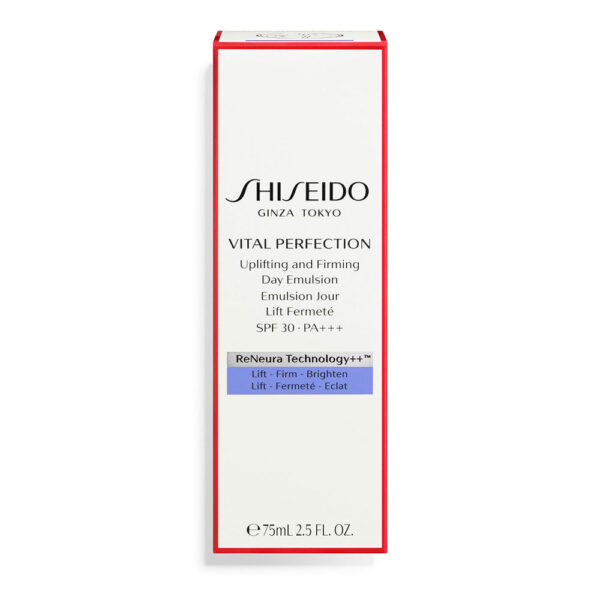 SHISEIDO VITAL PERFECTION Uplifting and Firming Day Emulsion SPF30 PA+++ 75ml شيسيدو كريم نهاري لشد البشرة والحماية من أشعة الشمس